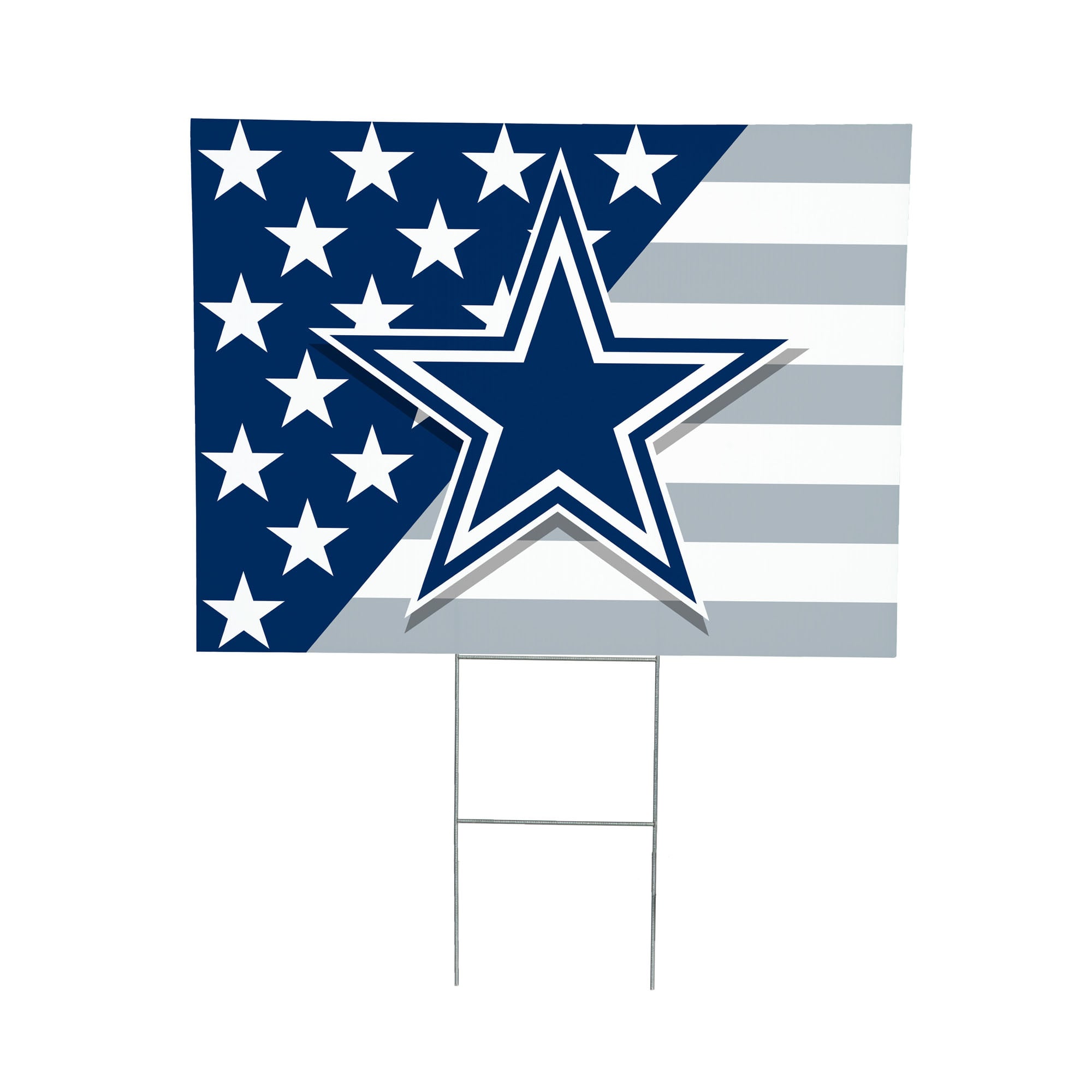 Dallas Cowboys 18" x 24" Patriotic Americana Stars & Stripes Flag Outdoor Yard Sign