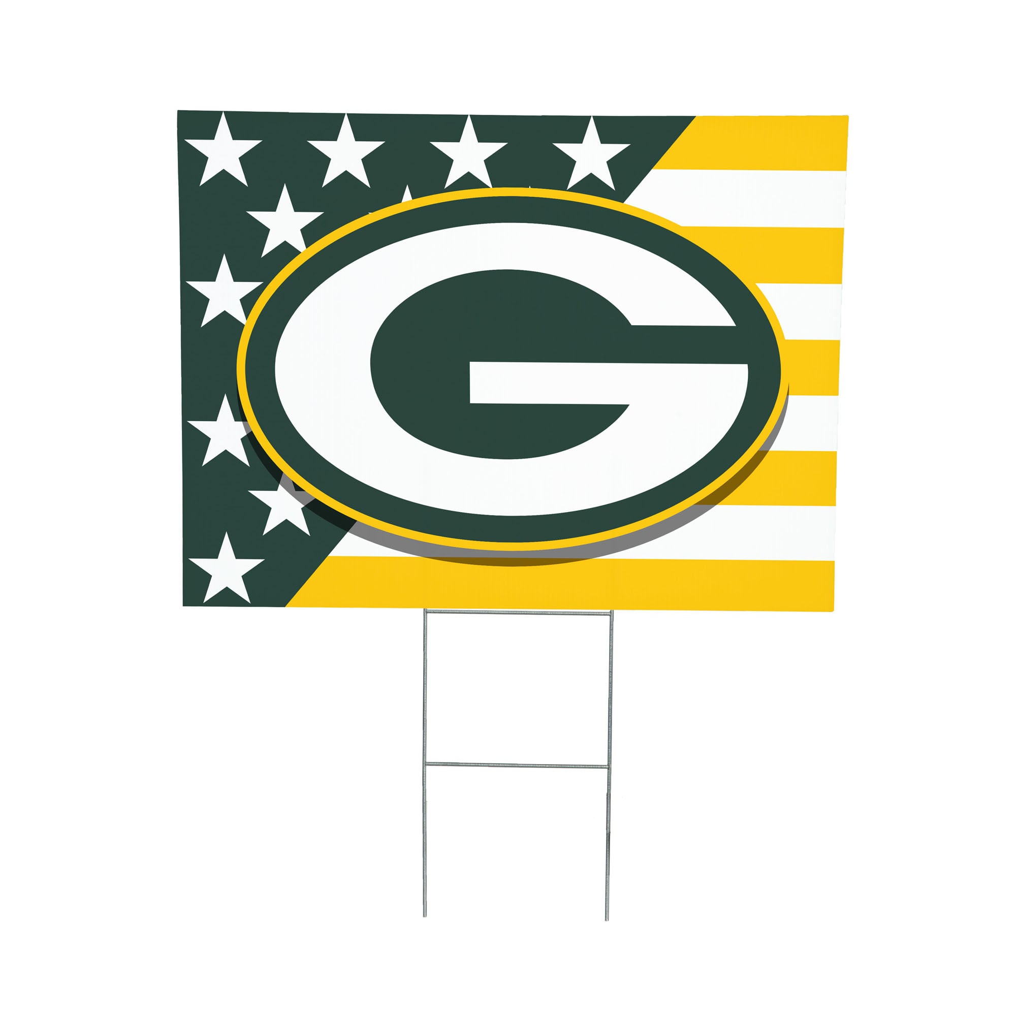 Green Bay Packers 18" x 24" Patriotic Americana Stars & Stripes Flag Outdoor Yard Sign