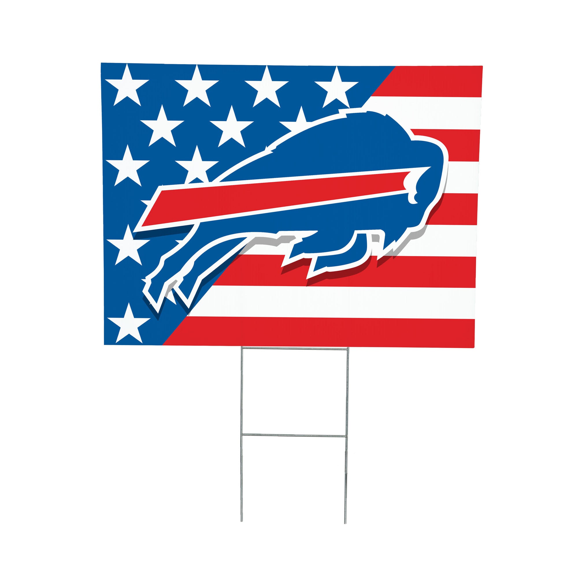 Buffalo Bills 18" x 24" Patriotic Americana Stars & Stripes Flag Outdoor Yard Sign