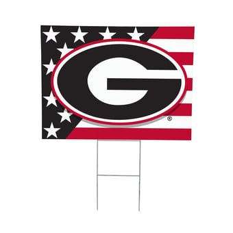 Georgia Bulldogs 18" x 24" Patriotic Americana Stars & Stripes Flag Outdoor Yard Sign