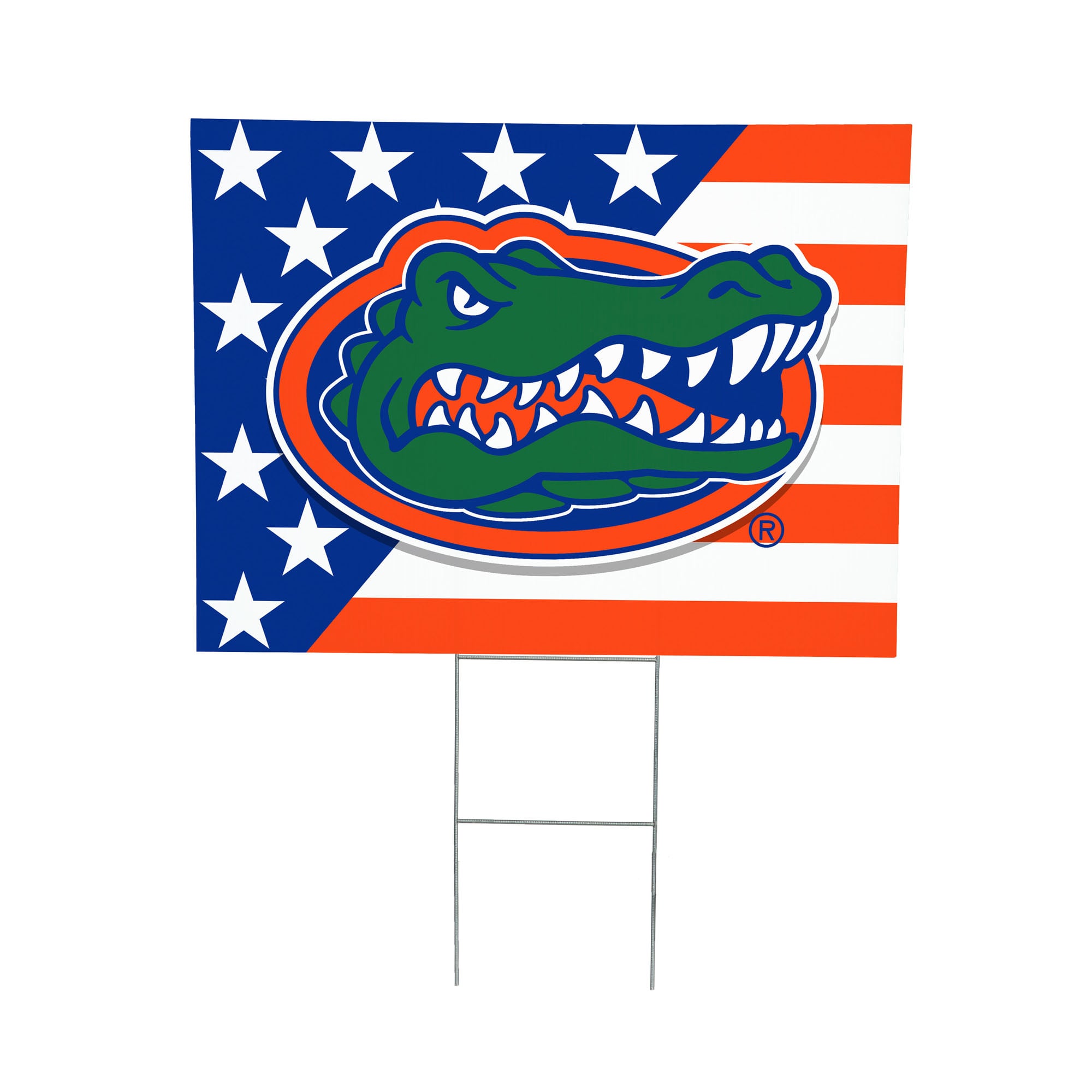 Florida Gators 18" x 24" Patriotic Americana Stars & Stripes Flag Outdoor Yard Sign