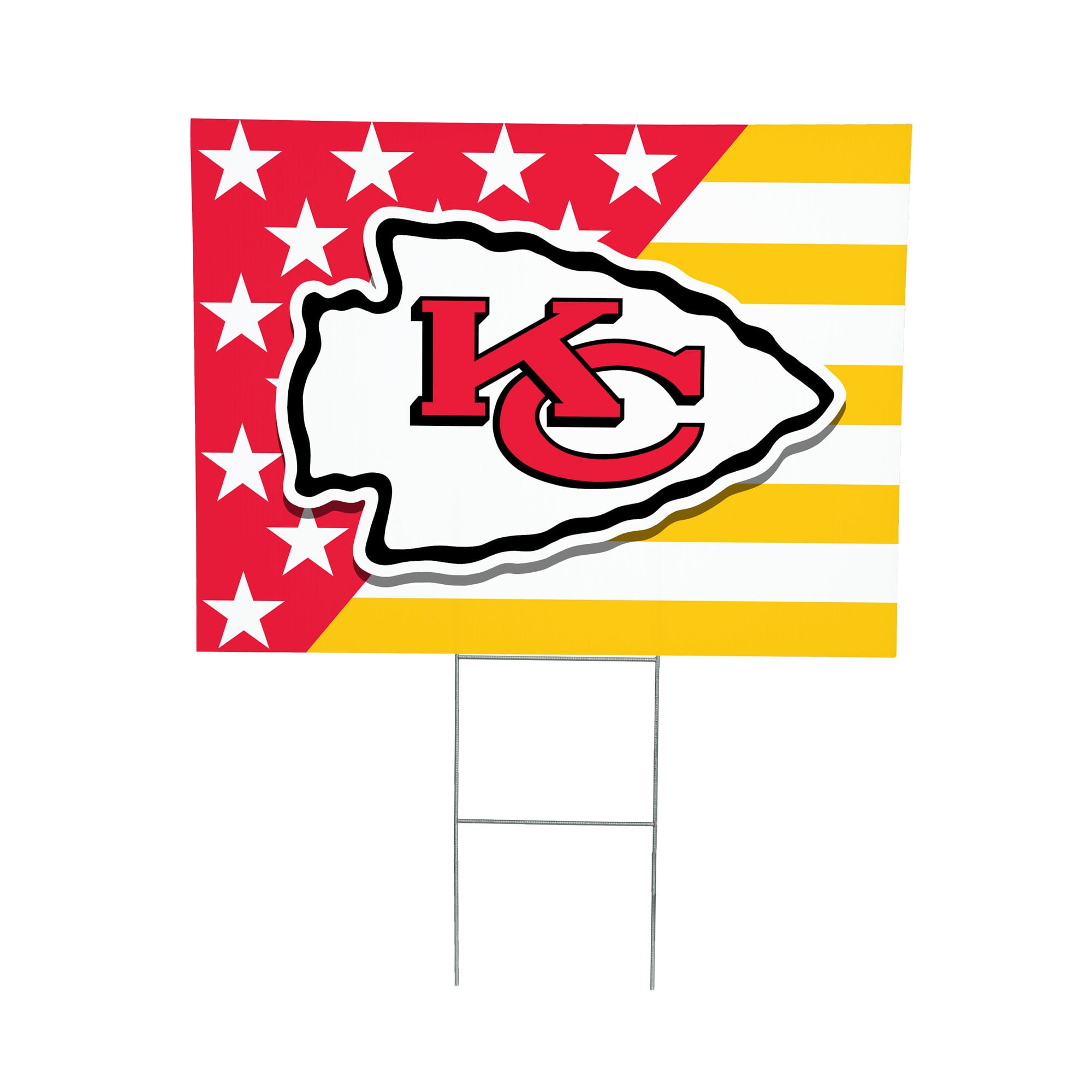 Kansas City Chiefs 18" x 24" Patriotic Americana Stars & Stripes Flag Outdoor Yard Sign