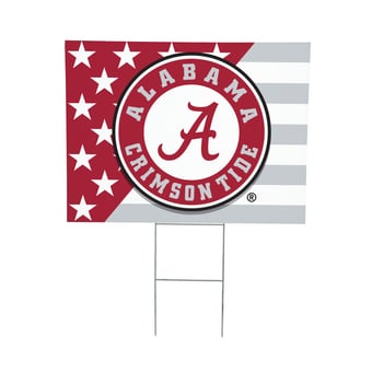 Alabama Crimson Tide 18" x 24" Patriotic Americana Stars & Stripes Flag Outdoor Yard Sign
