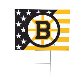 Boston Bruins 18" x 24" Patriotic Americana Stars & Stripes Flag Outdoor Yard Sign