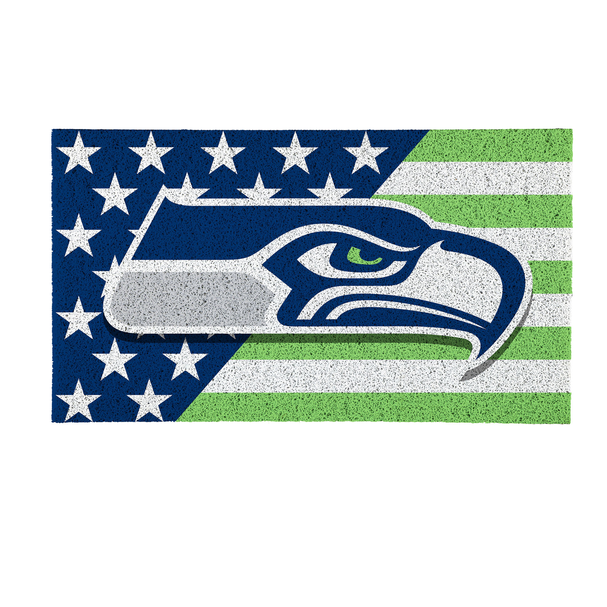 Seattle Seahawks 16" x 28" Stars & Stripes Patriotic Turf Mat