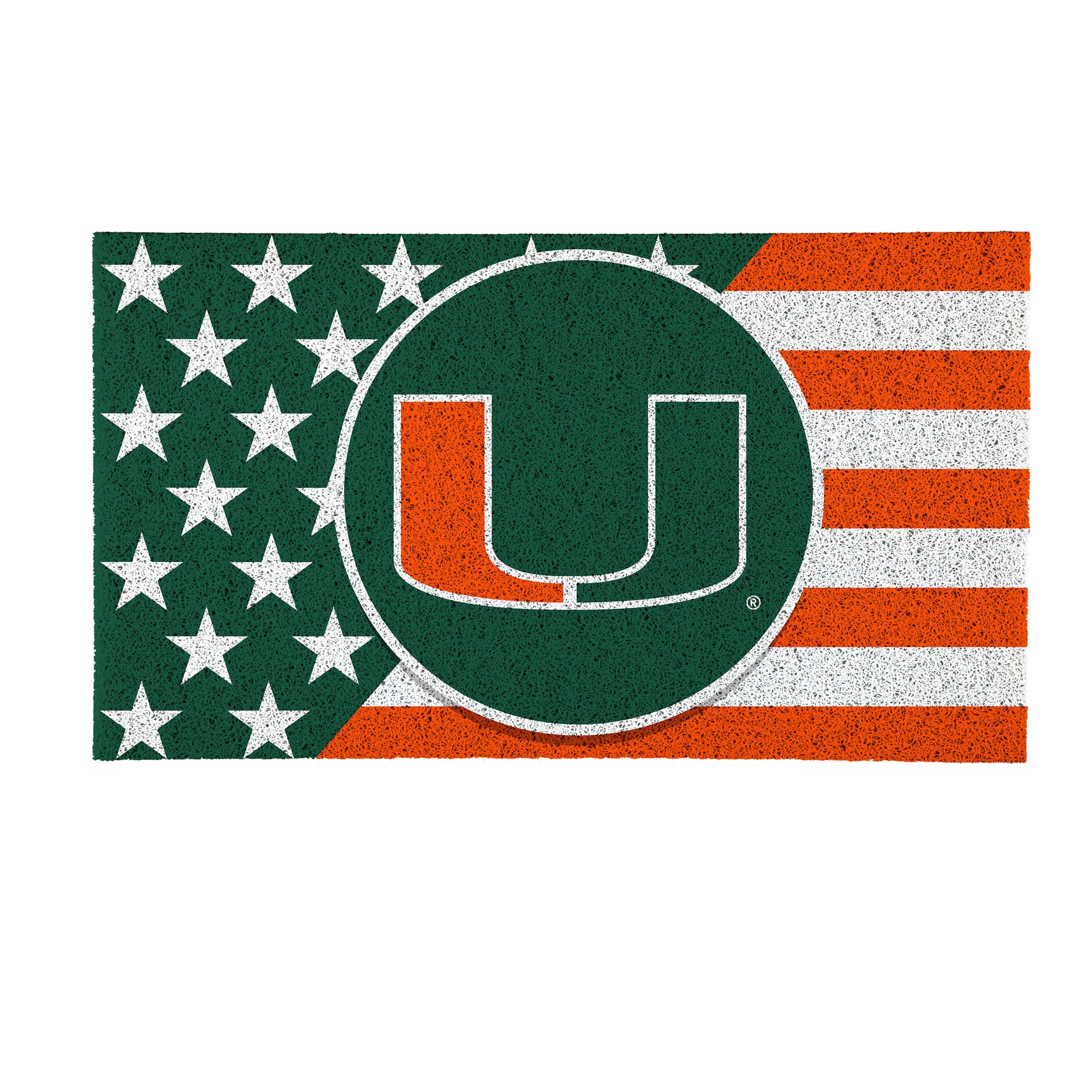 Miami Hurricanes 16" x 28" Stars & Stripes Patriotic Turf Mat