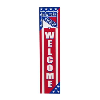 "New York Rangers 46"" x 11"" Stars & Stripes Patriotic Porch Leaner Wood Sign"