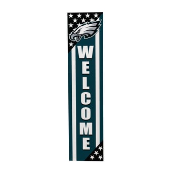 "Philadelphia Eagles 46"" x 11"" Stars & Stripes Patriotic Porch Leaner Wood Sign"