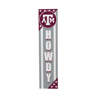 "Texas A&M Aggies 46"" x 11"" Stars & Stripes Patriotic Porch Leaner Wood Sign"