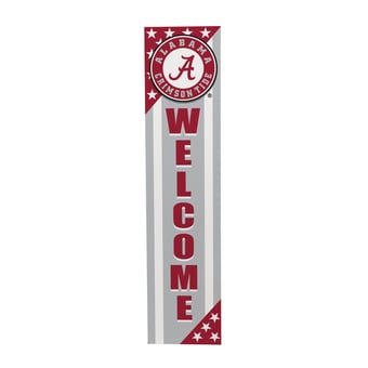 "Alabama Crimson Tide 46"" x 11"" Stars & Stripes Patriotic Porch Leaner Wood Sign"