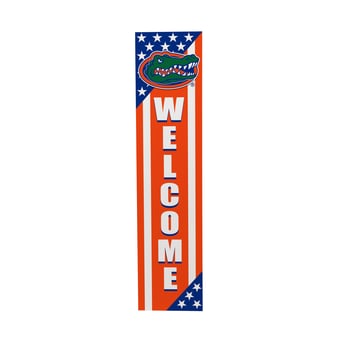 "Florida Gators 46"" x 11"" Stars & Stripes Patriotic Porch Leaner Wood Sign"