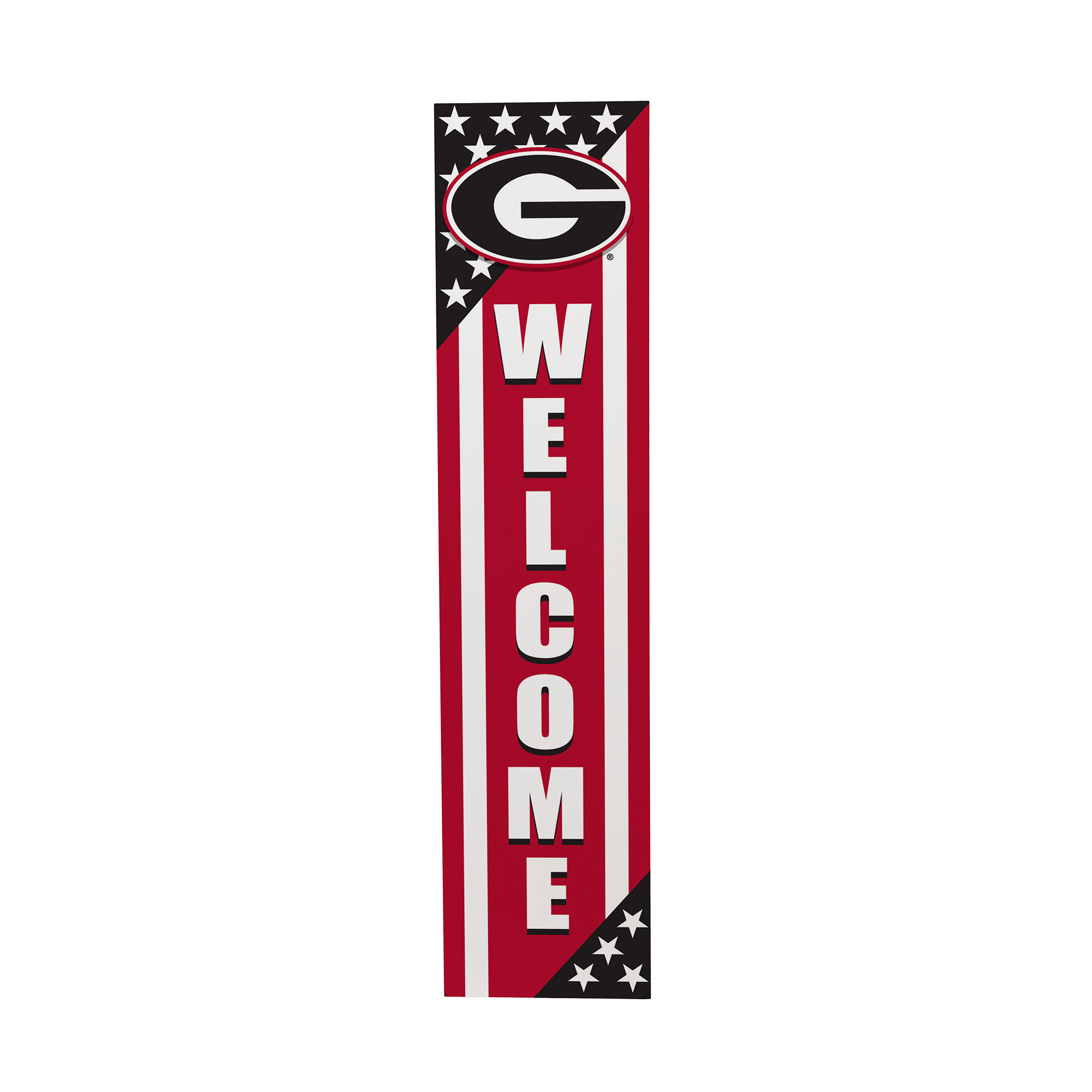Georgia Bulldogs 46" x 11" Stars & Stripes Patriotic Porch Leaner Wood Sign