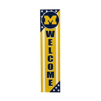 "Michigan Wolverines 46"" x 11"" Stars & Stripes Patriotic Porch Leaner Wood Sign"