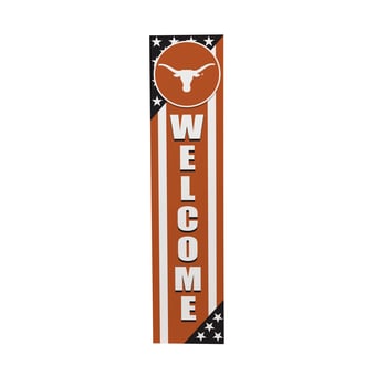 "Texas Longhorns 46"" x 11"" Stars & Stripes Patriotic Porch Leaner Wood Sign"