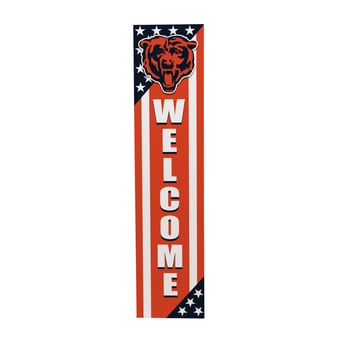 Chicago Bears 46" x 11" Stars & Stripes Patriotic Porch Leaner Wood Sign