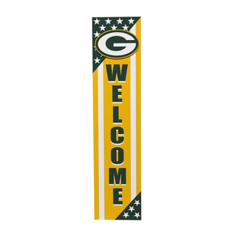 "Green Bay Packers 46"" x 11"" Stars & Stripes Patriotic Porch Leaner Wood Sign"