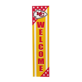 "Kansas City Chiefs 46"" x 11"" Stars & Stripes Patriotic Porch Leaner Wood Sign"