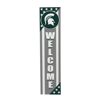 "Michigan State Spartans 46"" x 11"" Stars & Stripes Patriotic Porch Leaner Wood Sign"