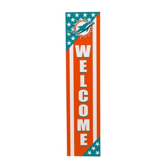 Miami Dolphins 46" x 11" Stars & Stripes Patriotic Porch Leaner Wood Sign