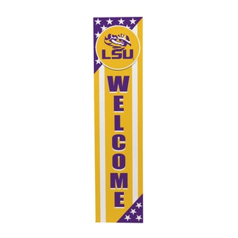 "LSU Tigers 46"" x 11"" Stars & Stripes Patriotic Porch Leaner Wood Sign"
