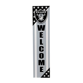 "Las Vegas Raiders 46"" x 11"" Stars & Stripes Patriotic Porch Leaner Wood Sign"