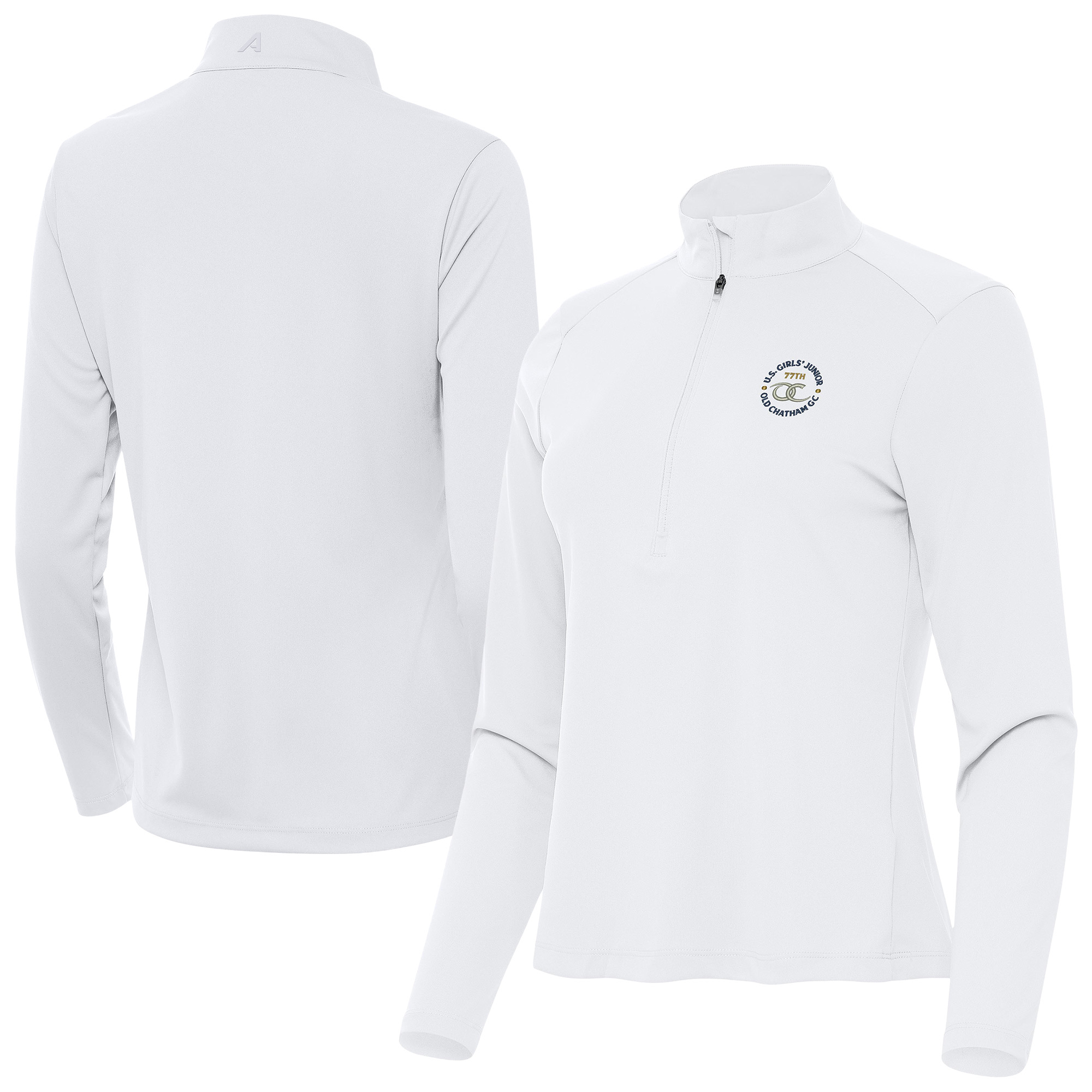 Women’s 2026 U.S. Girls’ Junior Antigua White Tribute Half-Zip Pullover Top