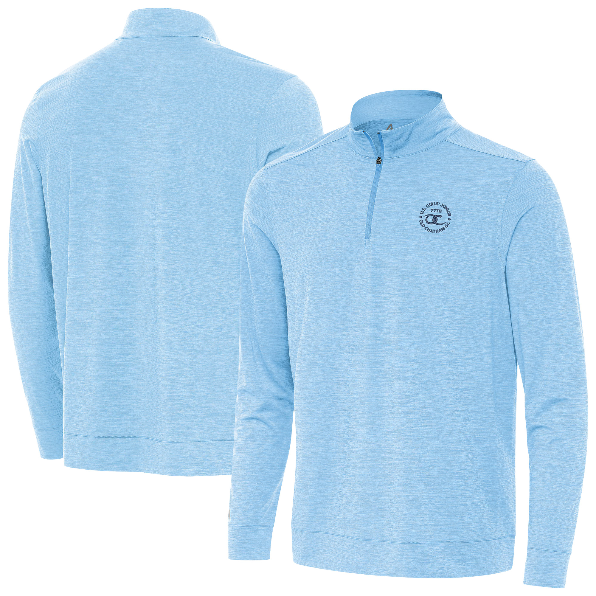 Men’s 2026 U.S. Girls’ Junior Antigua Light Blue Bright Quarter-Zip Pullover