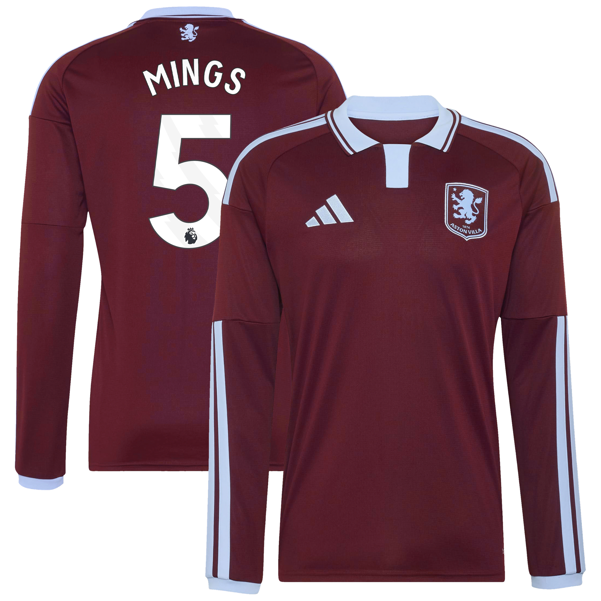 Camiseta adidas de la 1ª equipación del Aston Villa 2026-27 - Manga larga con dorsal Mings 5
