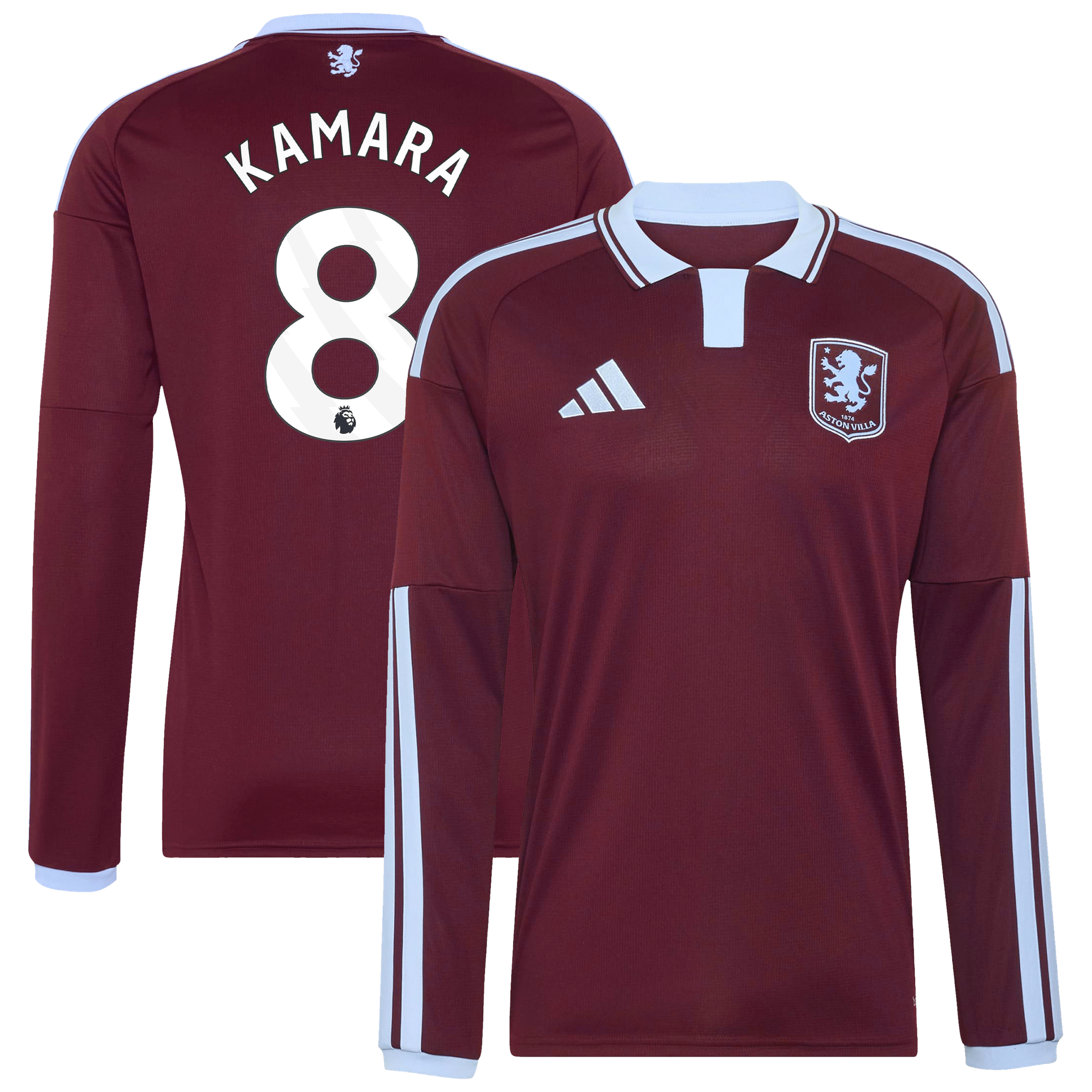 Camiseta adidas de la 1ª equipación del Aston Villa 2026-27 - Manga larga con dorsal Kamara 8
