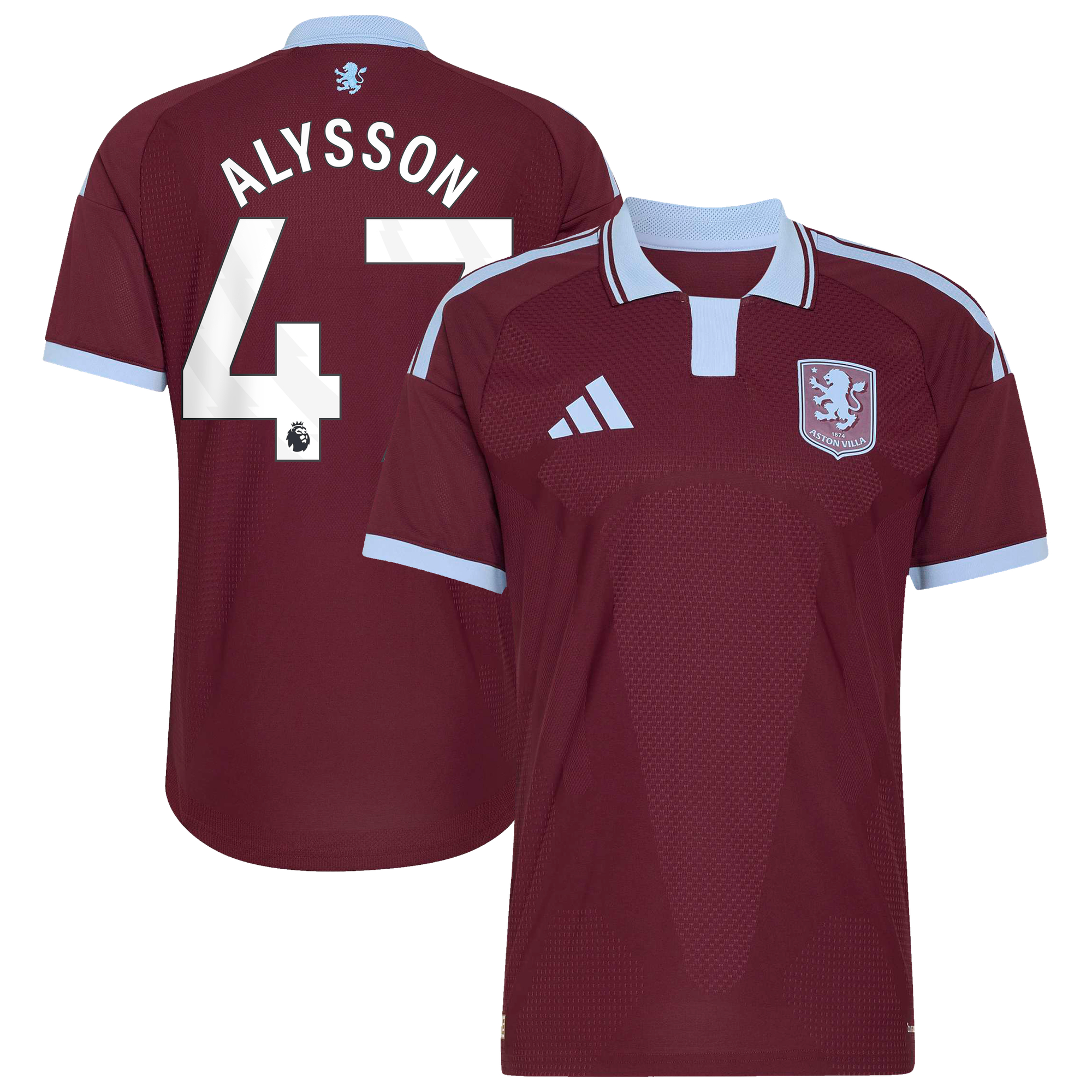 Camiseta adidas Autentica de la 1ª equipación del Aston Villa 2026-27 con dorsal Alysson 47
