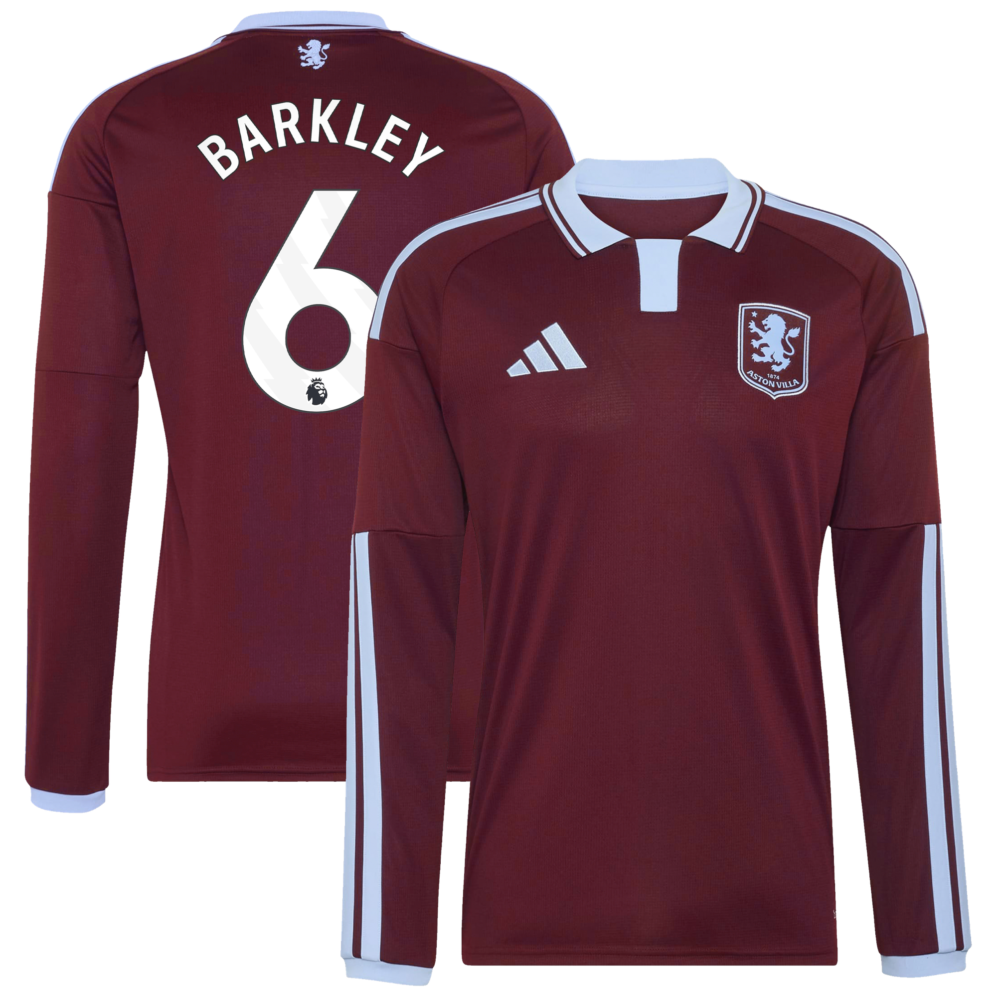 Camiseta adidas de la 1ª equipación del Aston Villa 2026-27 - Manga larga con dorsal Barkley 6