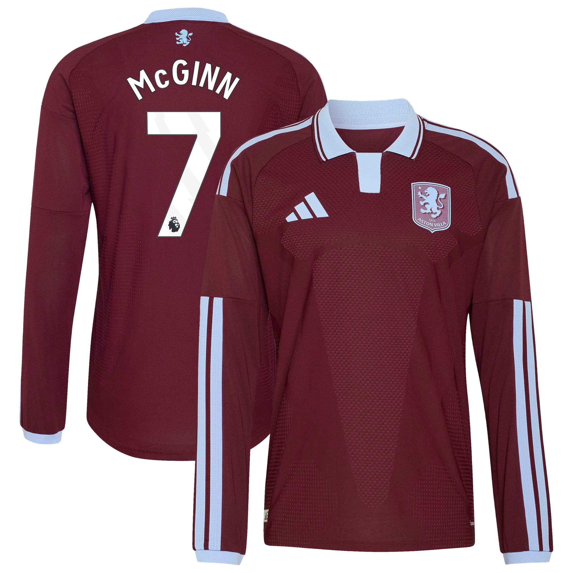 Camiseta adidas Autentica de la 1ª equipación del Aston Villa 2026-27 - Manga larga con dorsal McGinn 7