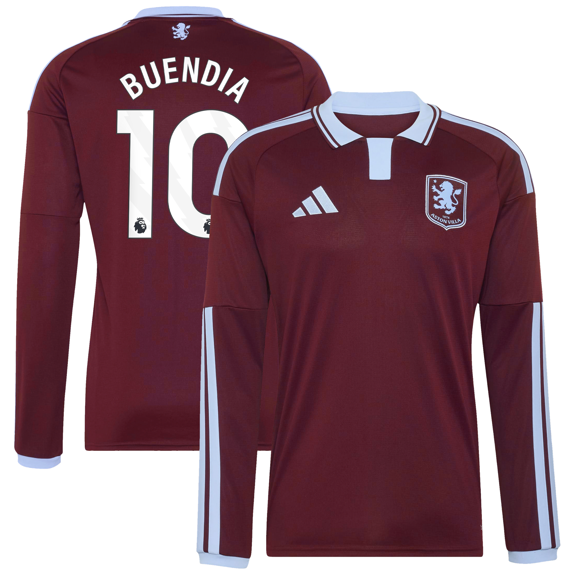 Camiseta adidas de la 1ª equipación del Aston Villa 2026-27 - Manga larga con dorsal Buendia 10