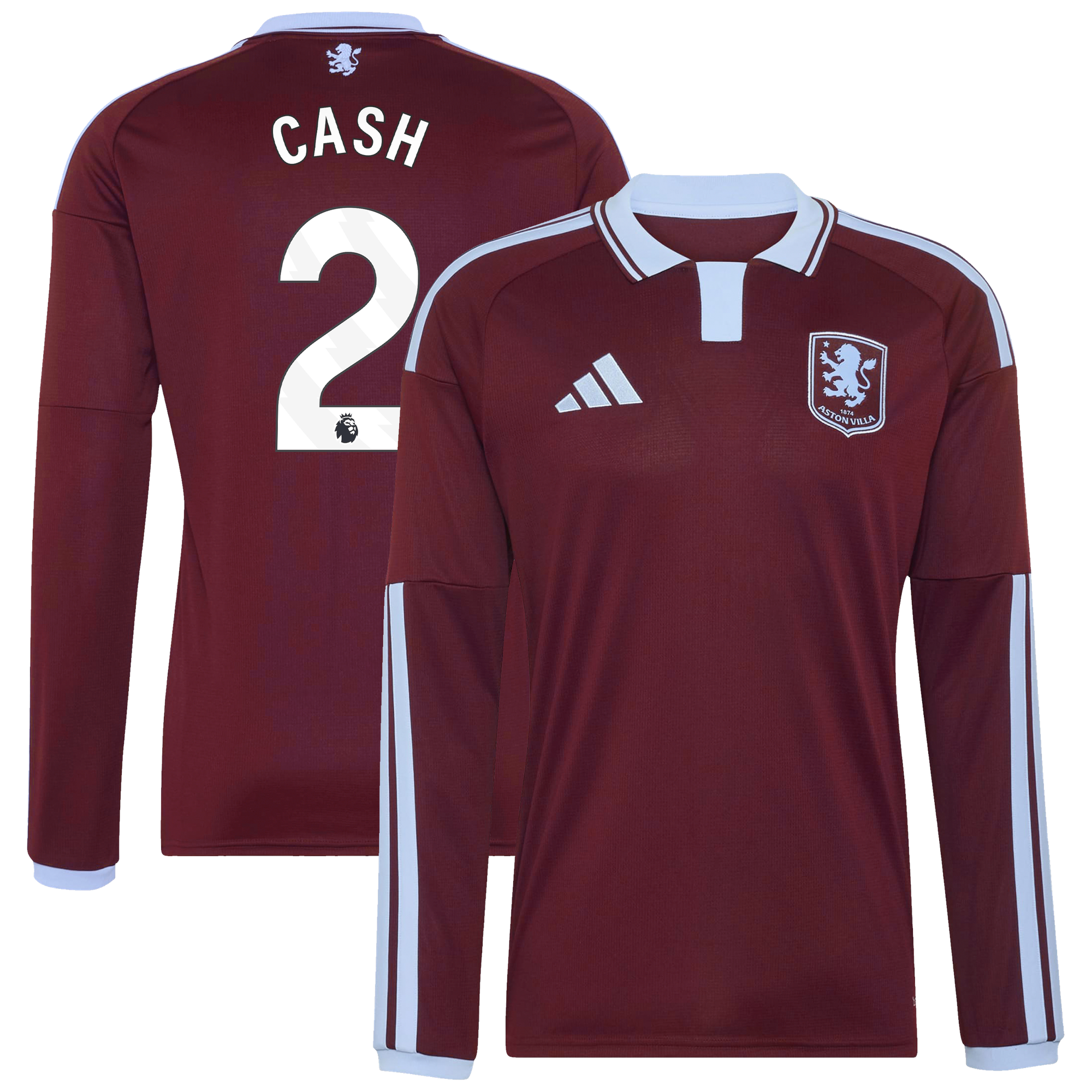 Camiseta adidas de la 1ª equipación del Aston Villa 2026-27 - Manga larga con dorsal Cash 2
