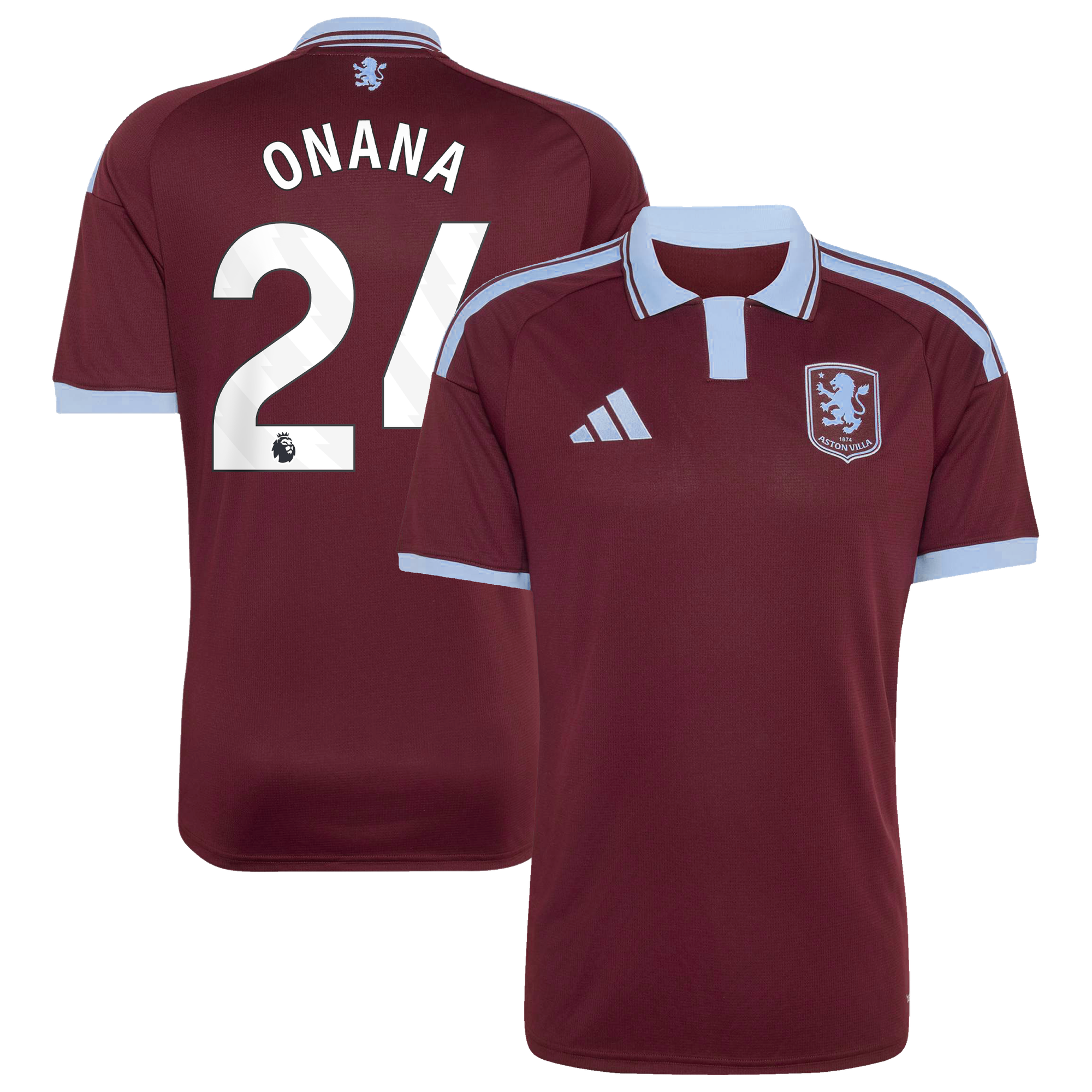 Camiseta adidas de la 1ª equipación del Aston Villa 2026-27 con dorsal Onana 24