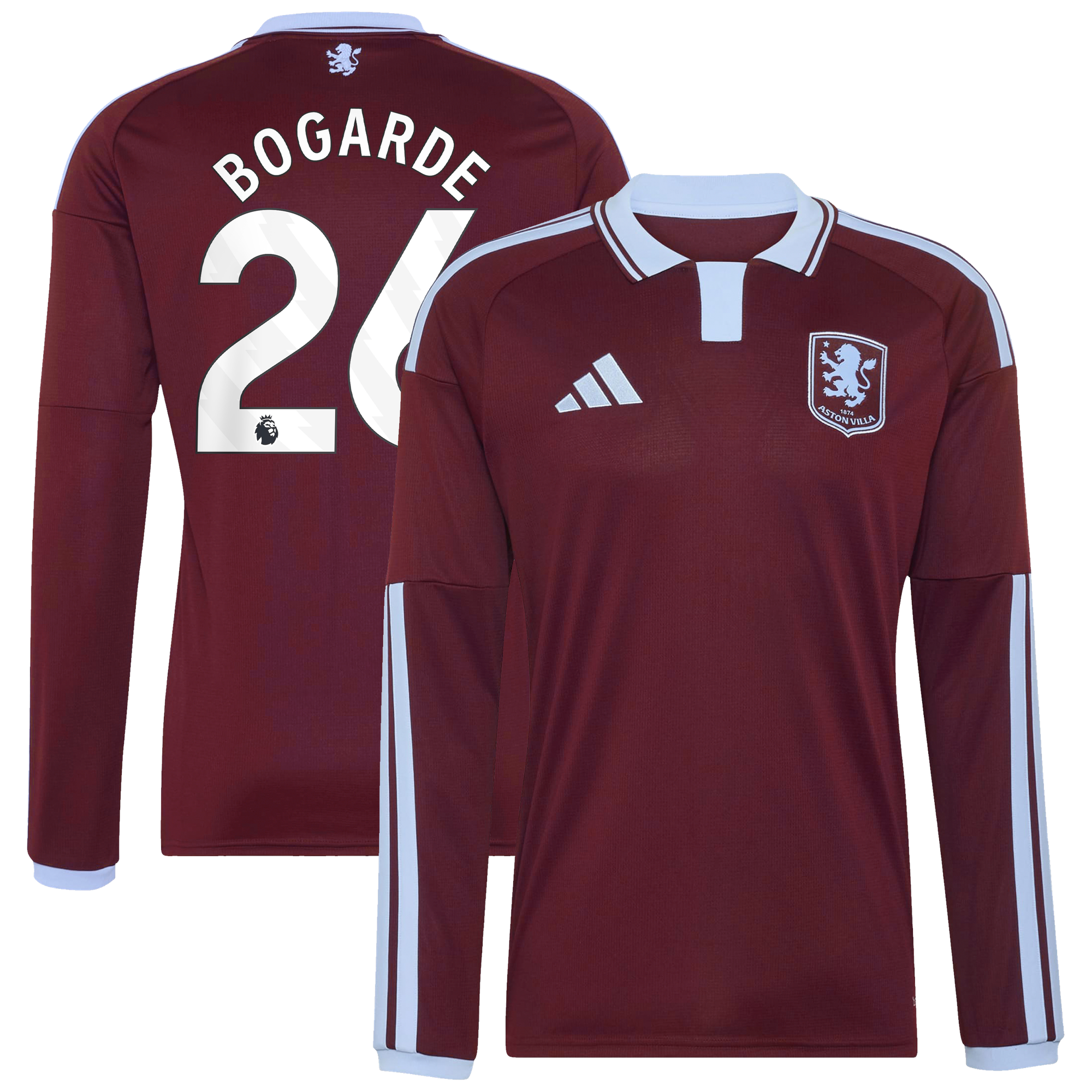 Camiseta adidas de la 1ª equipación del Aston Villa 2026-27 - Manga larga con dorsal Bogarde 26