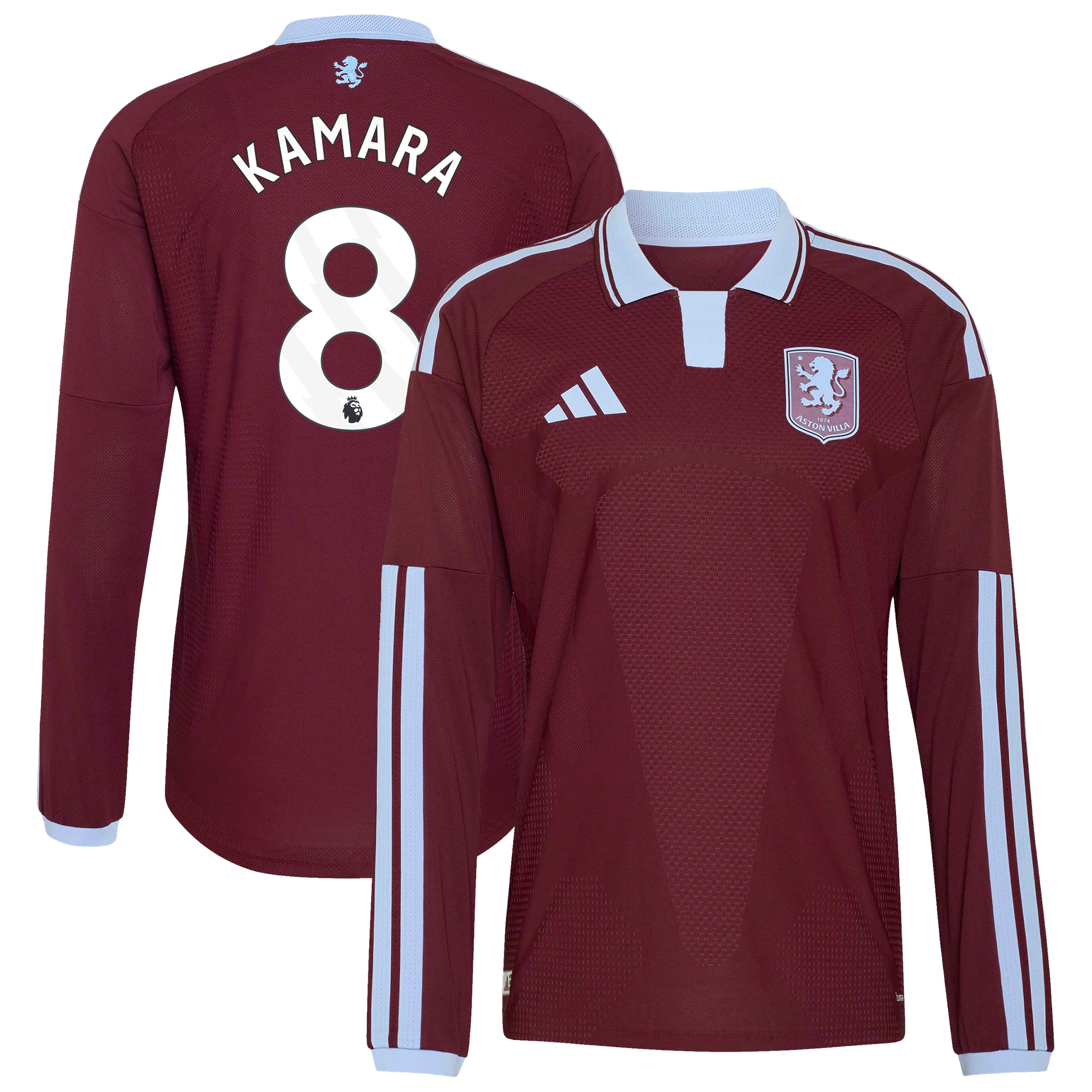 Camiseta adidas Autentica de la 1ª equipación del Aston Villa 2026-27 - Manga larga con dorsal Kamara 8