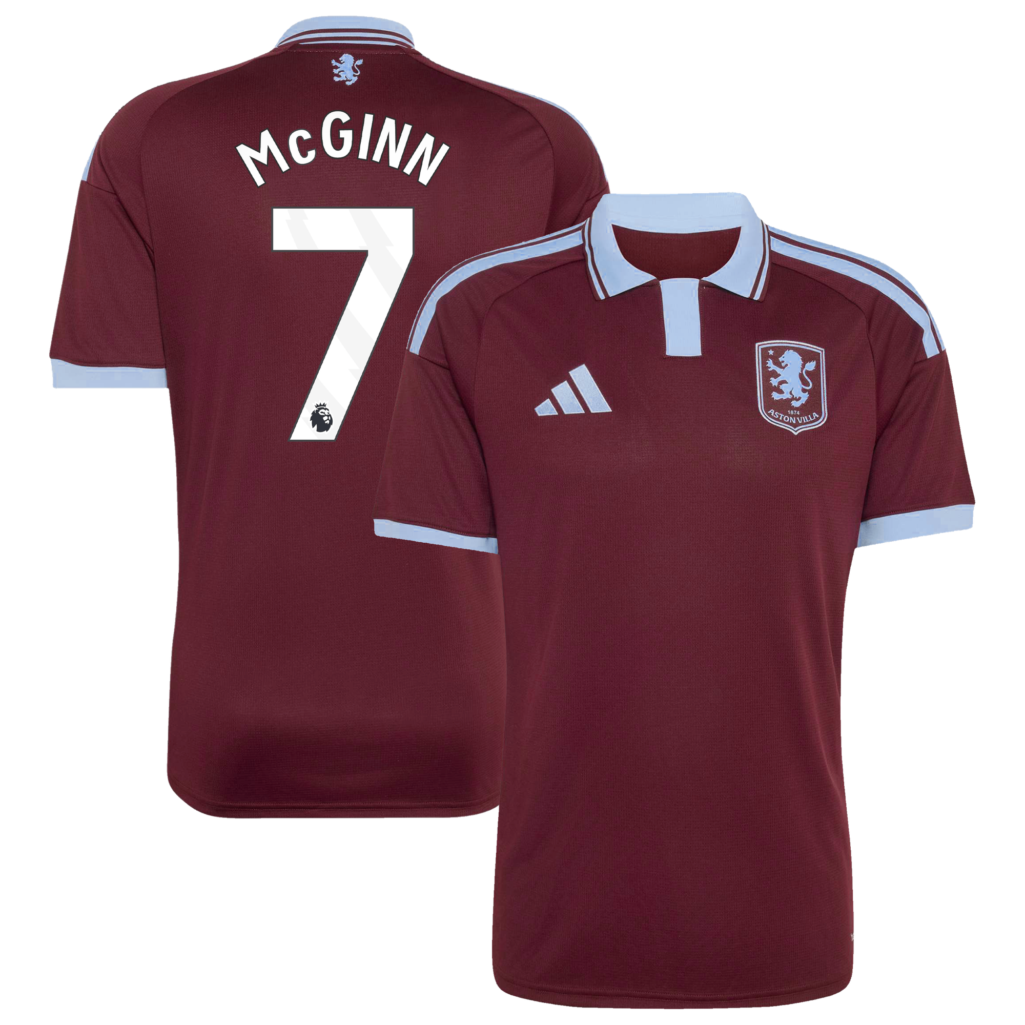 Camiseta adidas de la 1ª equipación del Aston Villa 2026-27 con dorsal McGinn 7