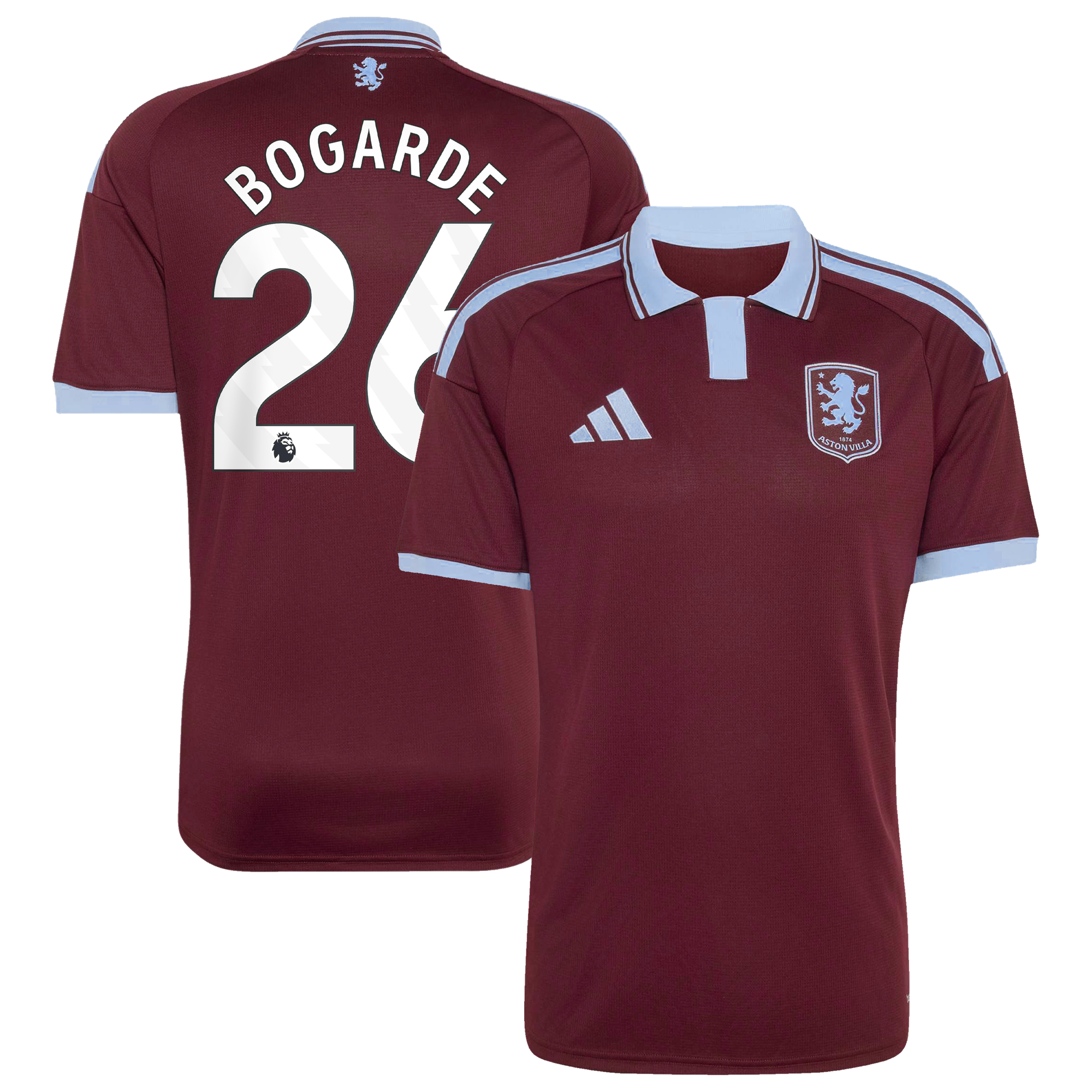 Camiseta adidas de la 1ª equipación del Aston Villa 2026-27 con dorsal Bogarde 26