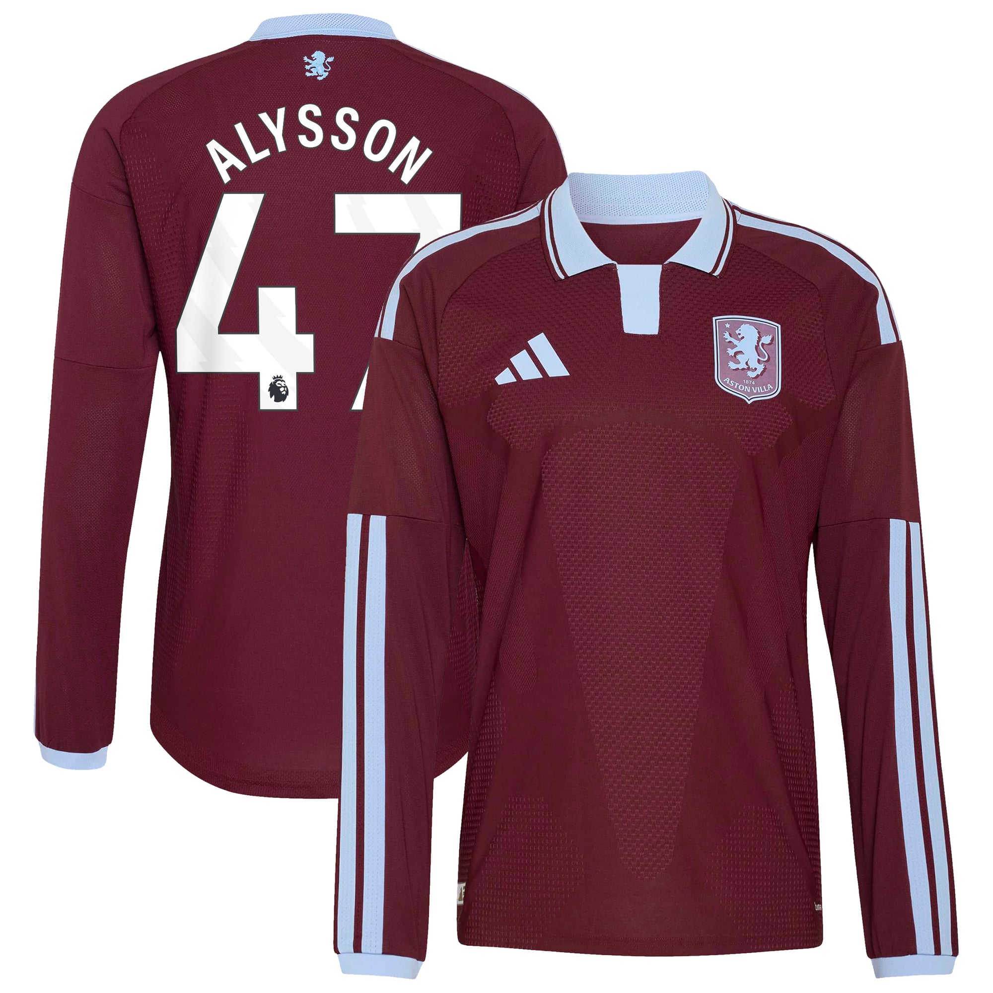 Camiseta adidas Autentica de la 1ª equipación del Aston Villa 2026-27 - Manga larga con dorsal Alysson 47