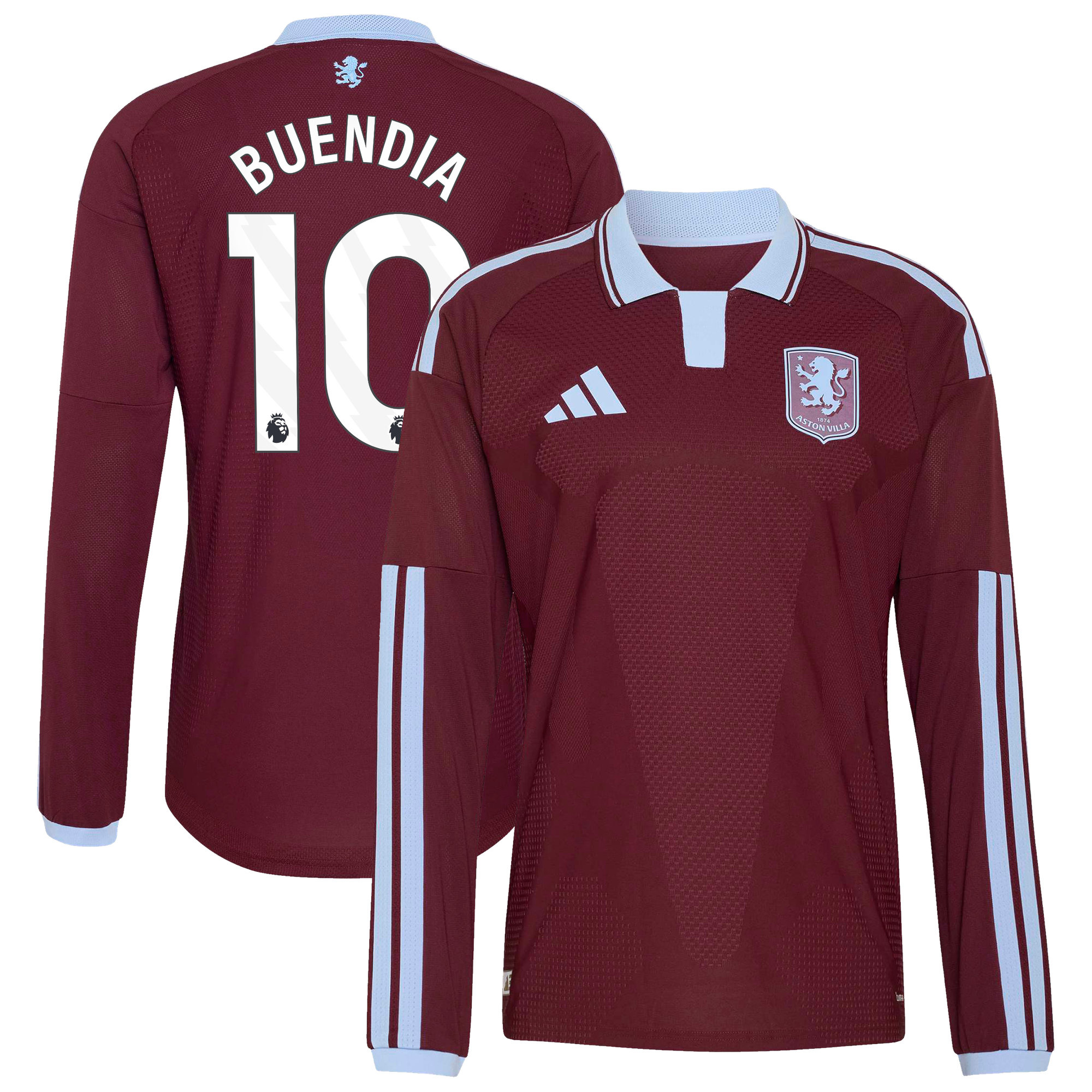 Camiseta adidas Autentica de la 1ª equipación del Aston Villa 2026-27 - Manga larga con dorsal Buendia 10