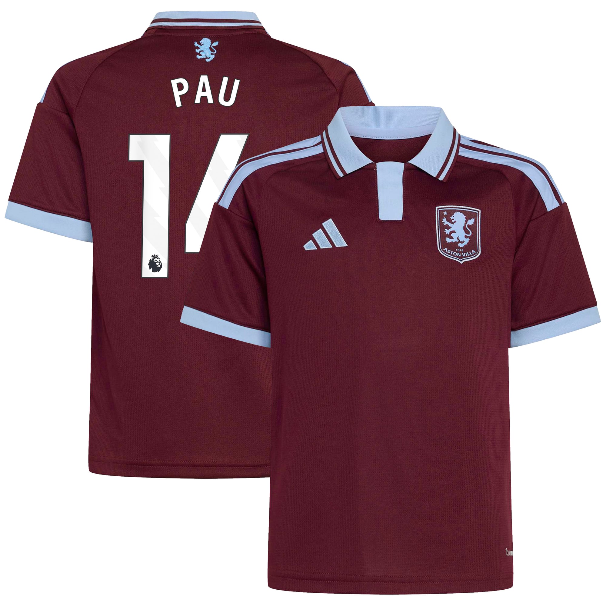 Camiseta adidas de la 1ª equipación del Aston Villa 2026-27 - Niños con dorsal Pau 14