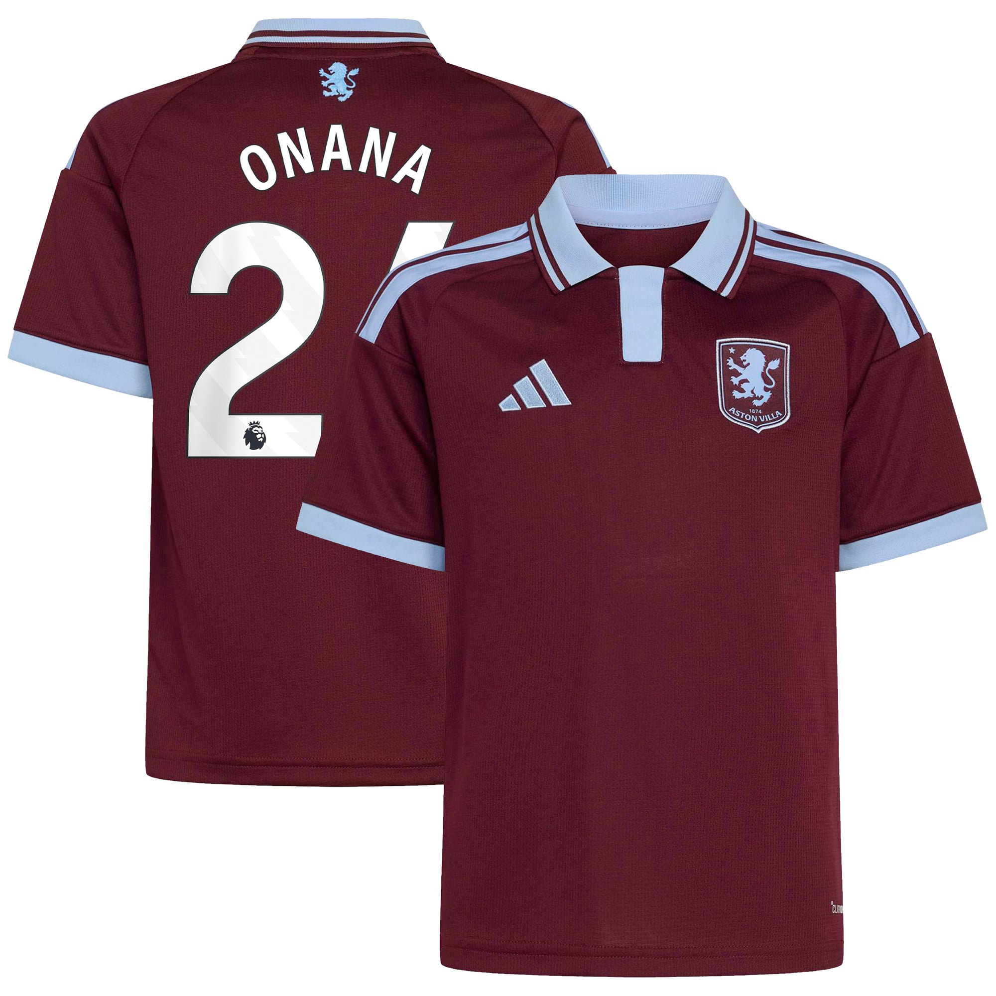 Camiseta adidas de la 1ª equipación del Aston Villa 2026-27 - Niños con dorsal Onana 24