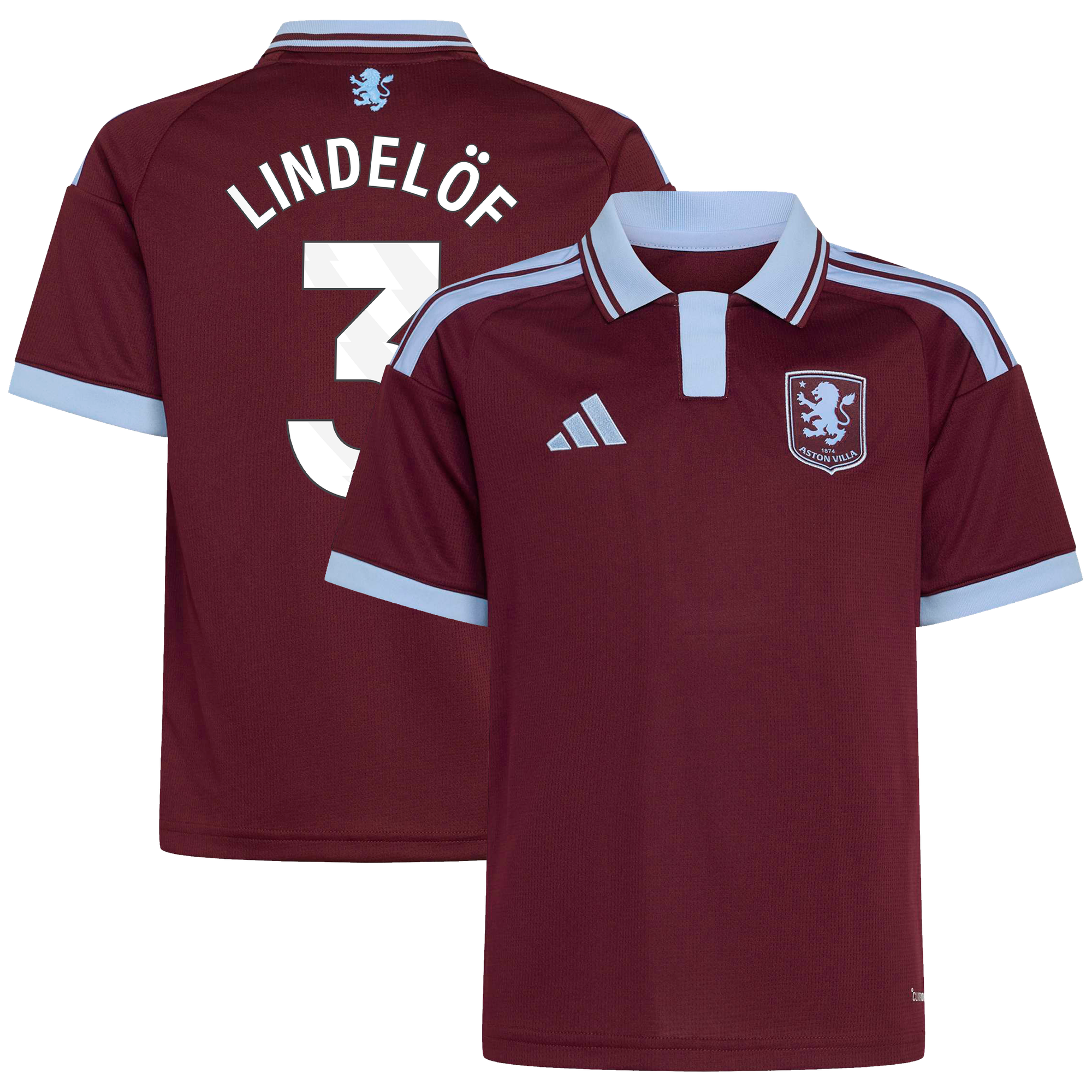 Camiseta adidas de la 1ª equipación del Aston Villa 2026-27 - Niños con dorsal Lindelöf 3