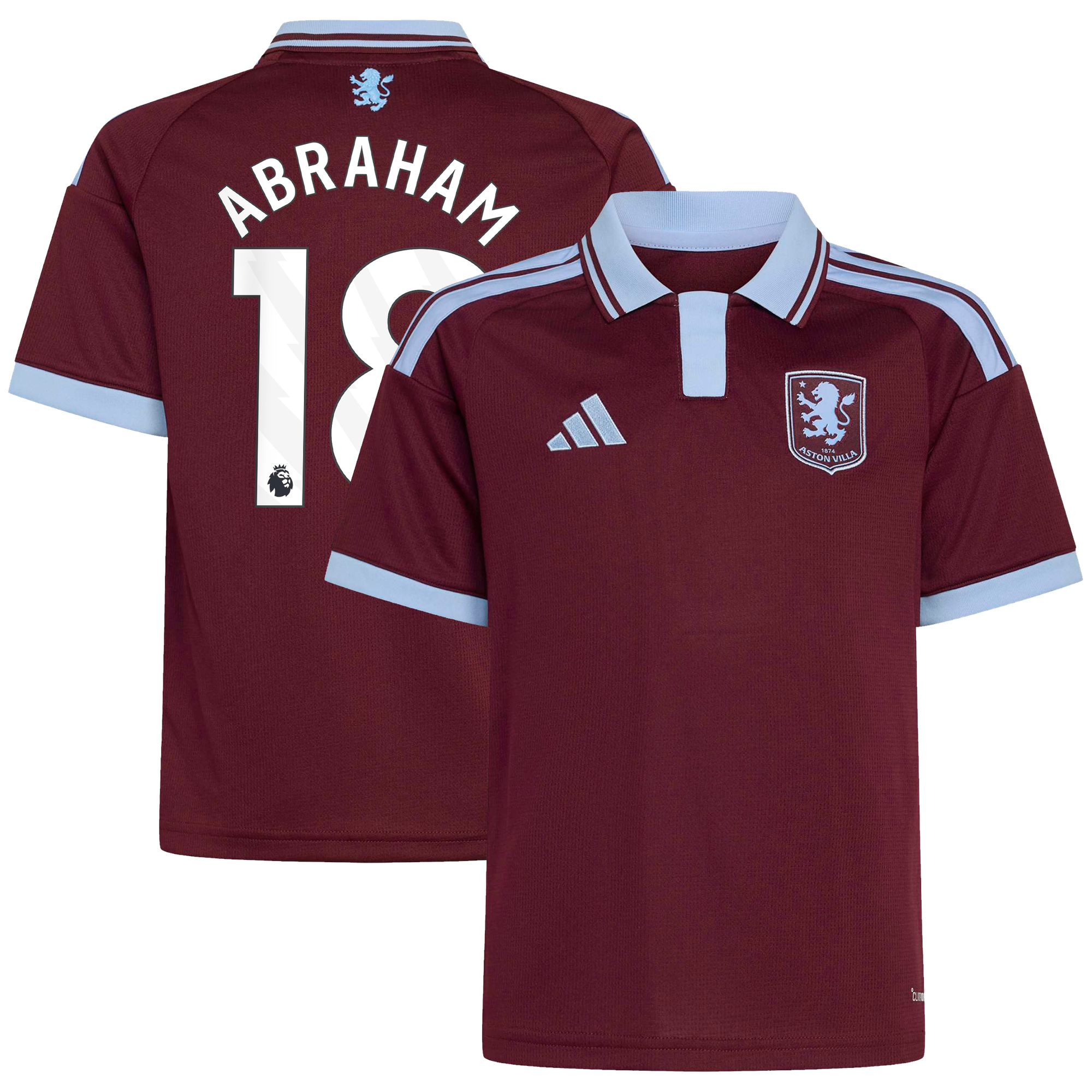 Camiseta adidas de la 1ª equipación del Aston Villa 2026-27 - Niños con dorsal Abraham 18