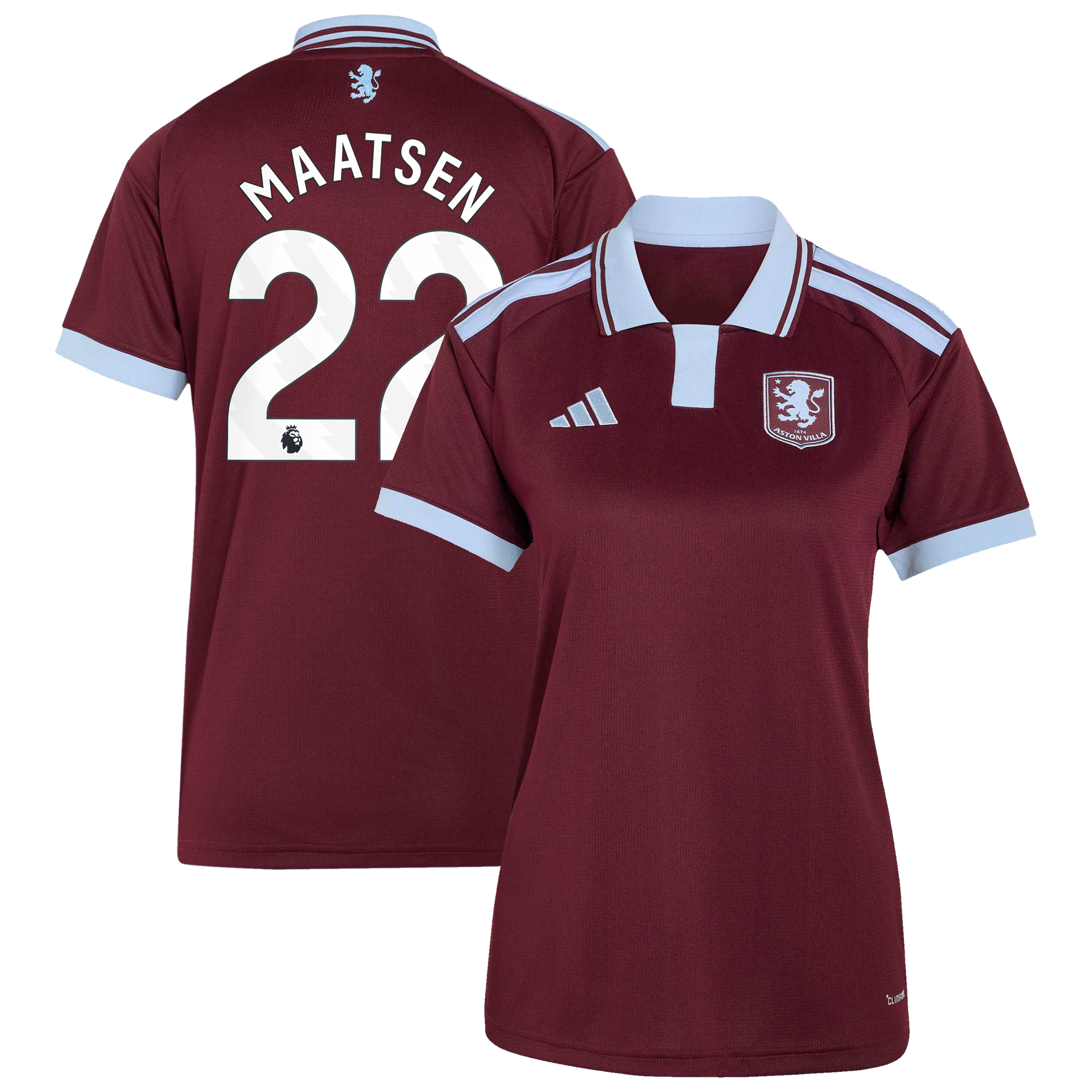 Camiseta adidas de la 1ª equipación del Aston Villa 2026-27 - Mujer con dorsal Maatsen 22