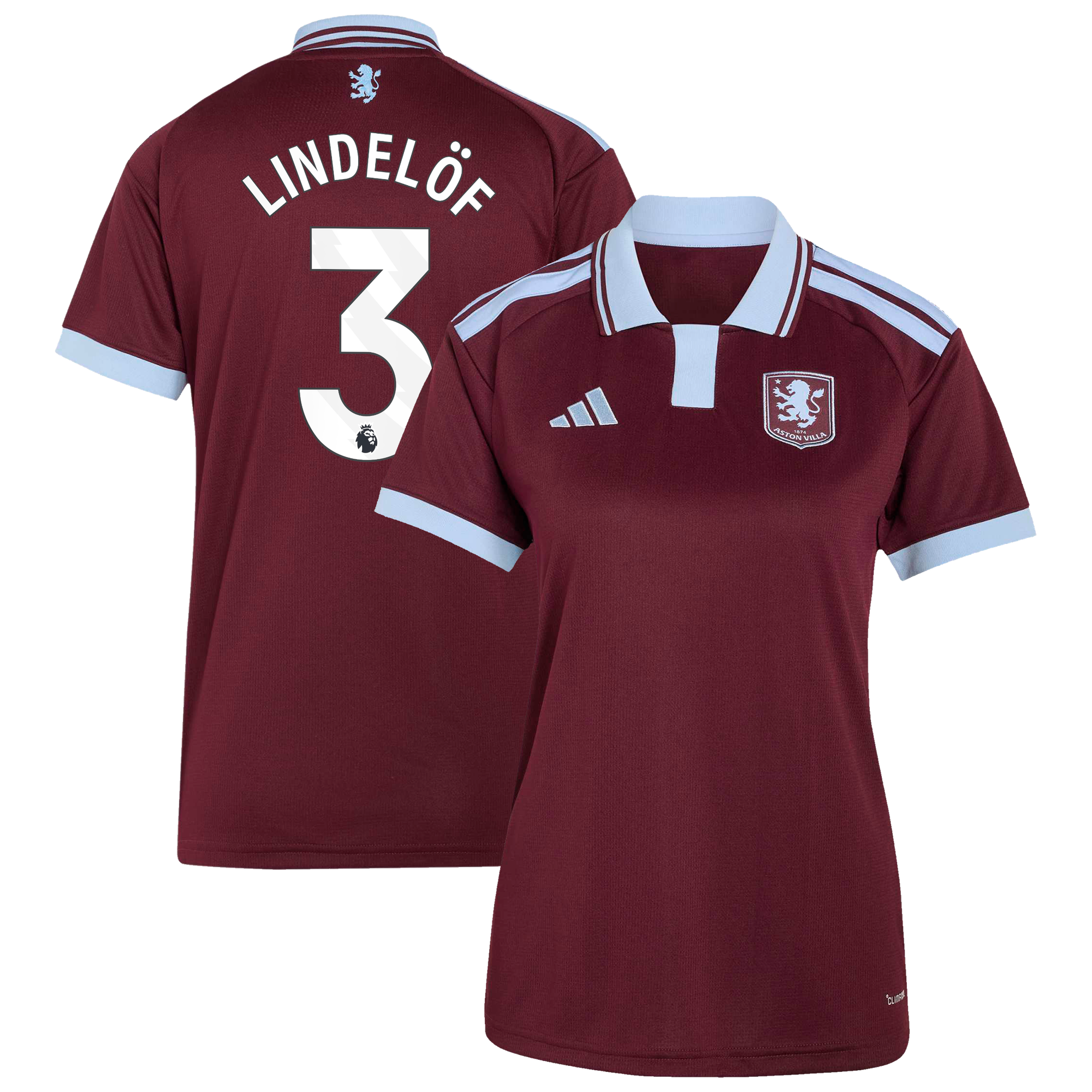 Camiseta adidas de la 1ª equipación del Aston Villa 2026-27 - Mujer con dorsal Lindelöf 3