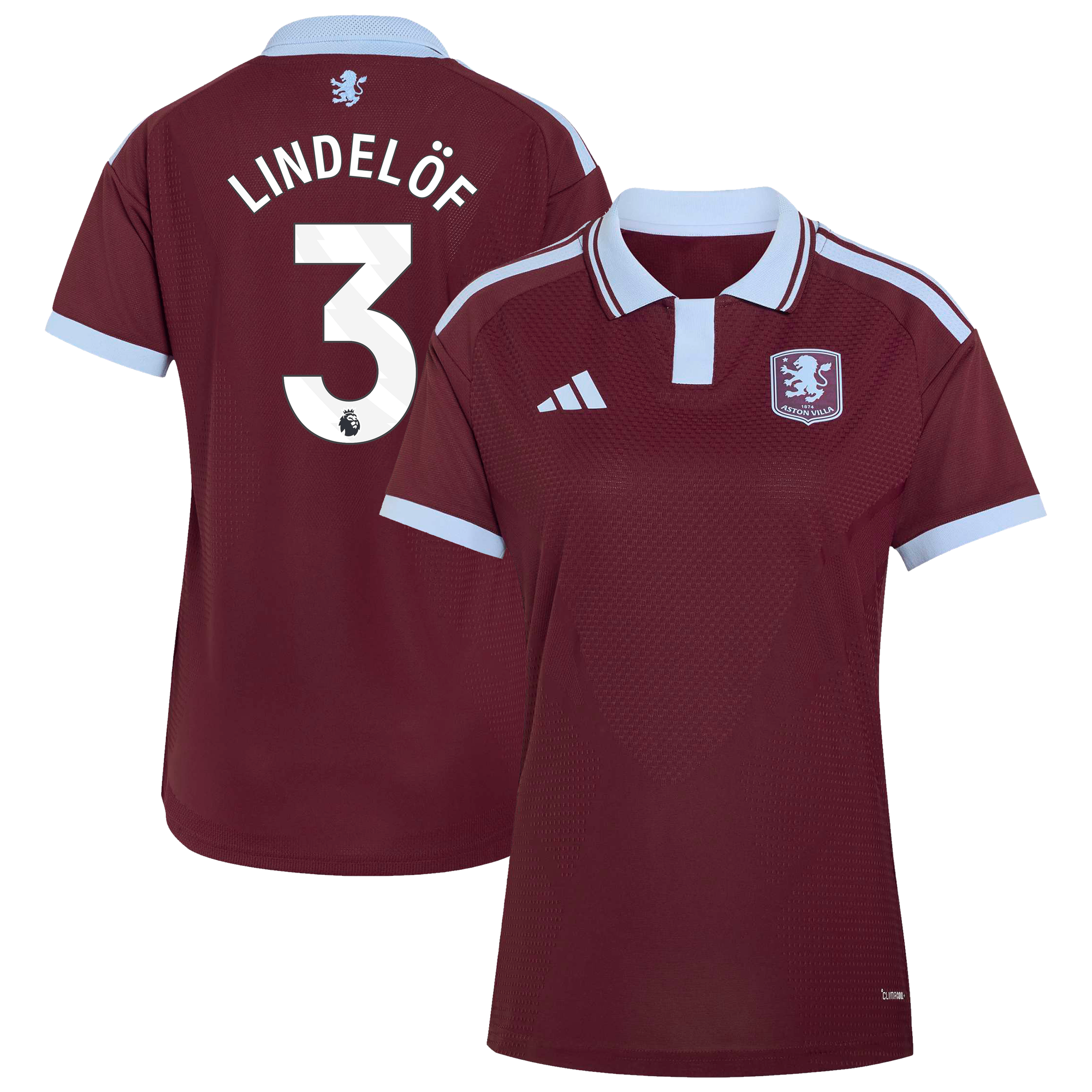Camiseta adidas Autentica de la 1ª equipación del Aston Villa 2026-27 - Mujer con dorsal Lindelöf 3