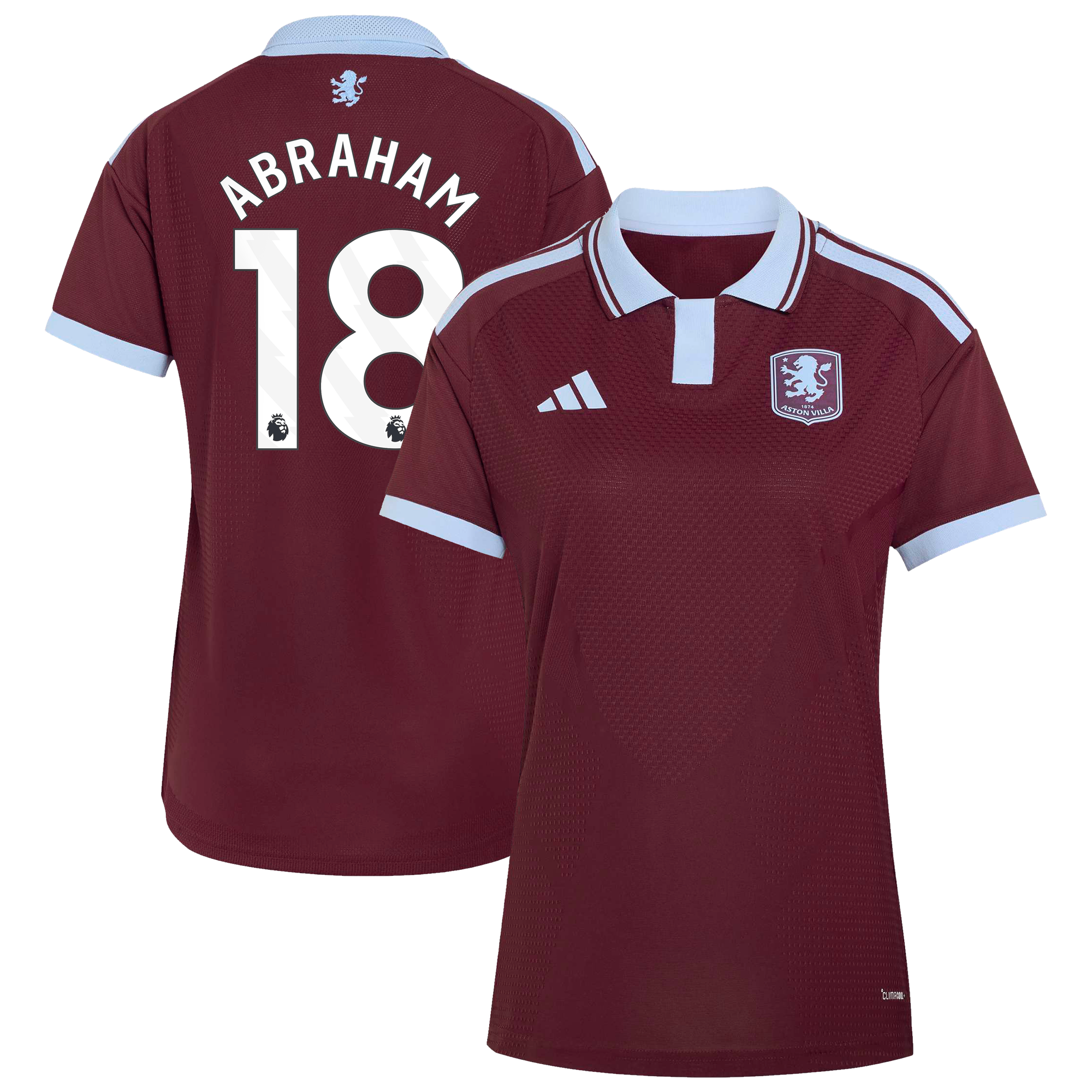 Camiseta adidas Autentica de la 1ª equipación del Aston Villa 2026-27 - Mujer con dorsal Abraham 18