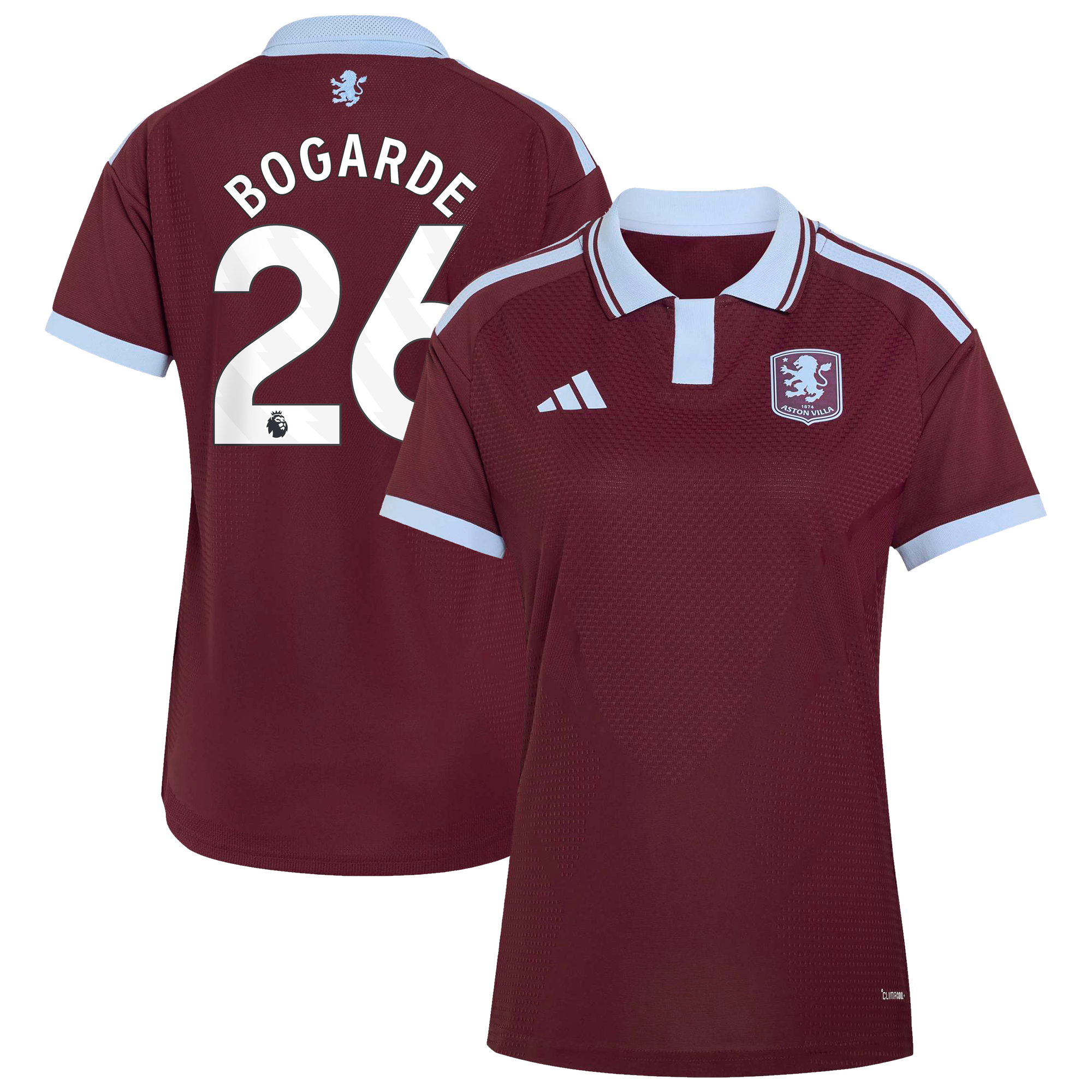Camiseta adidas Autentica de la 1ª equipación del Aston Villa 2026-27 - Mujer con dorsal Bogarde 26